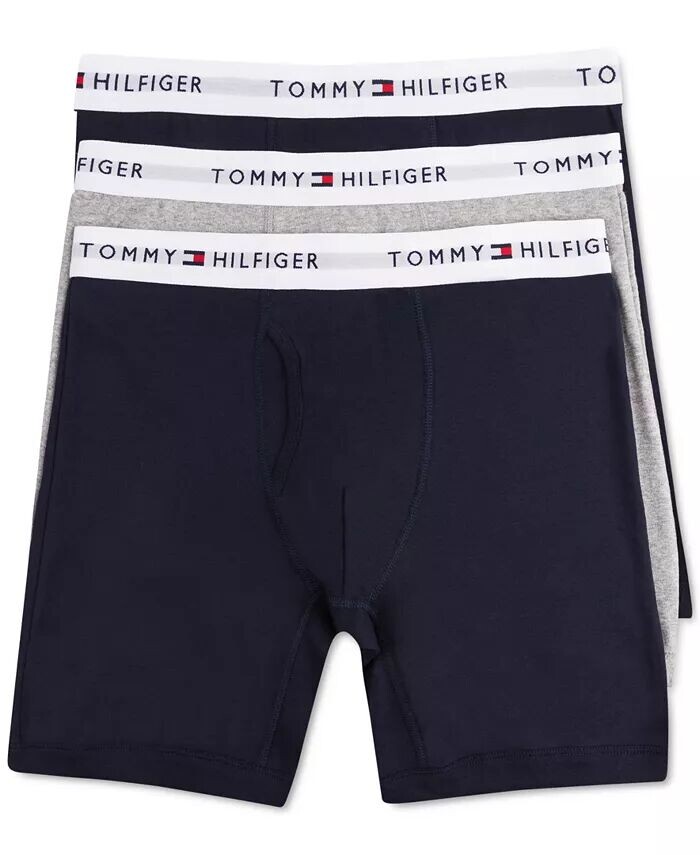 

Мужские 3-уп. Классические хлопковые трусы-боксеры Tommy Hilfiger, синий