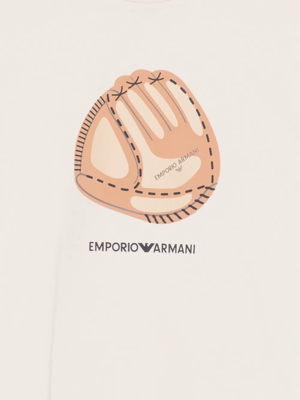 Футболка с графическим принтом Emporio Armani Kids, бежевый — фото 3