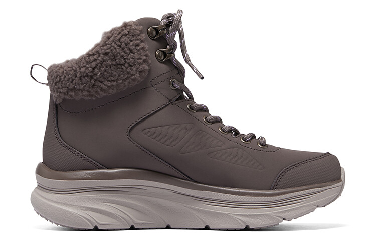 Зимние ботинки Skechers мехом и шнуровкой, коричневый — фото 2