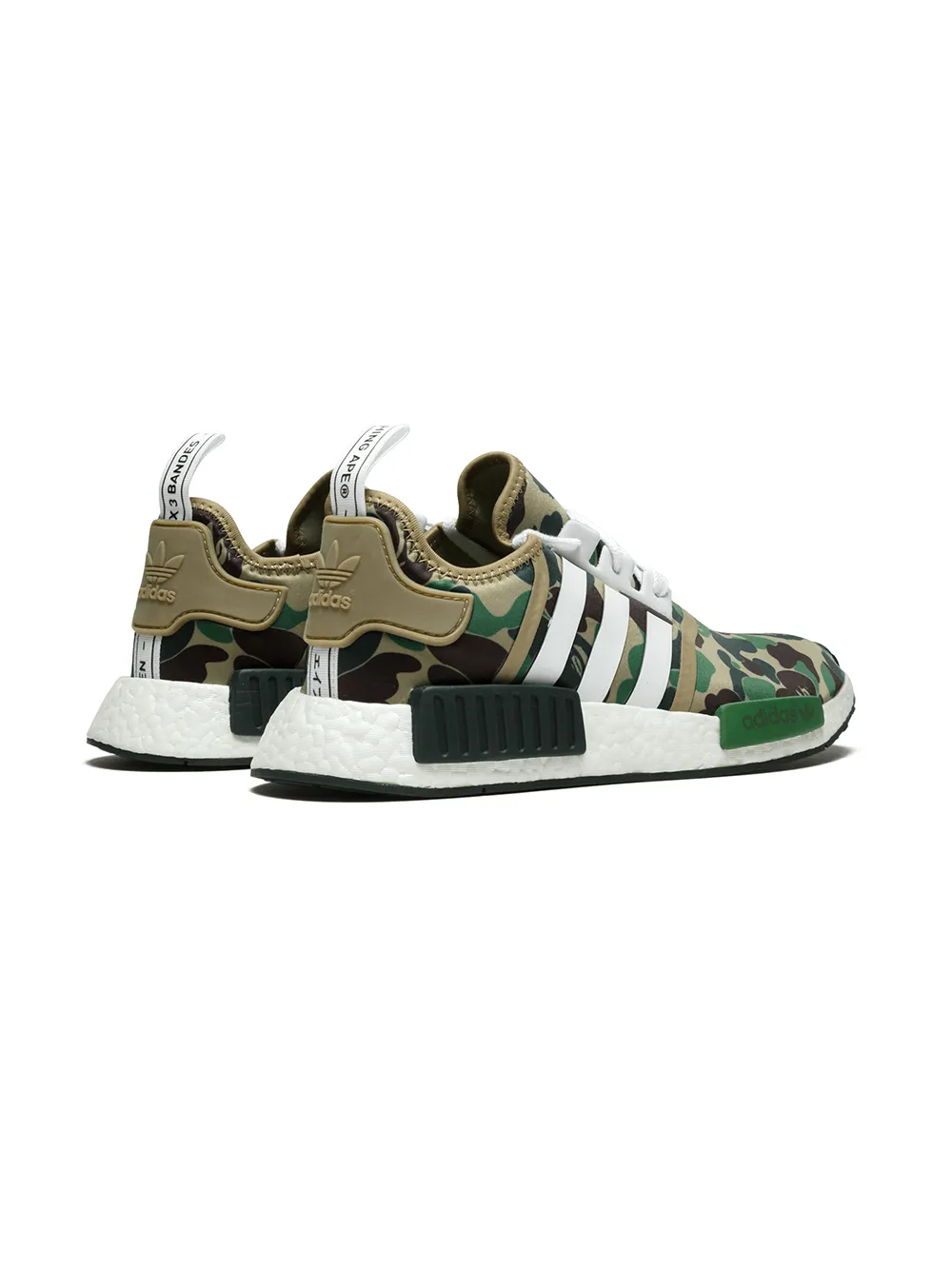 Кроссовки NMD_R1 из коллаборации с Bape adidas, зеленый — фото 3