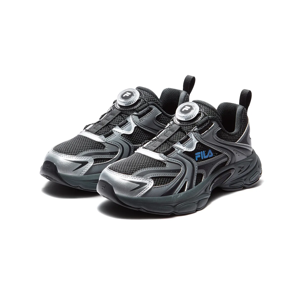 FILA KIDS Детские беговые кроссовки Heritage FHT из синтетической кожи и текстиля с амортизацией, износостойкие и дышащие — фото 4