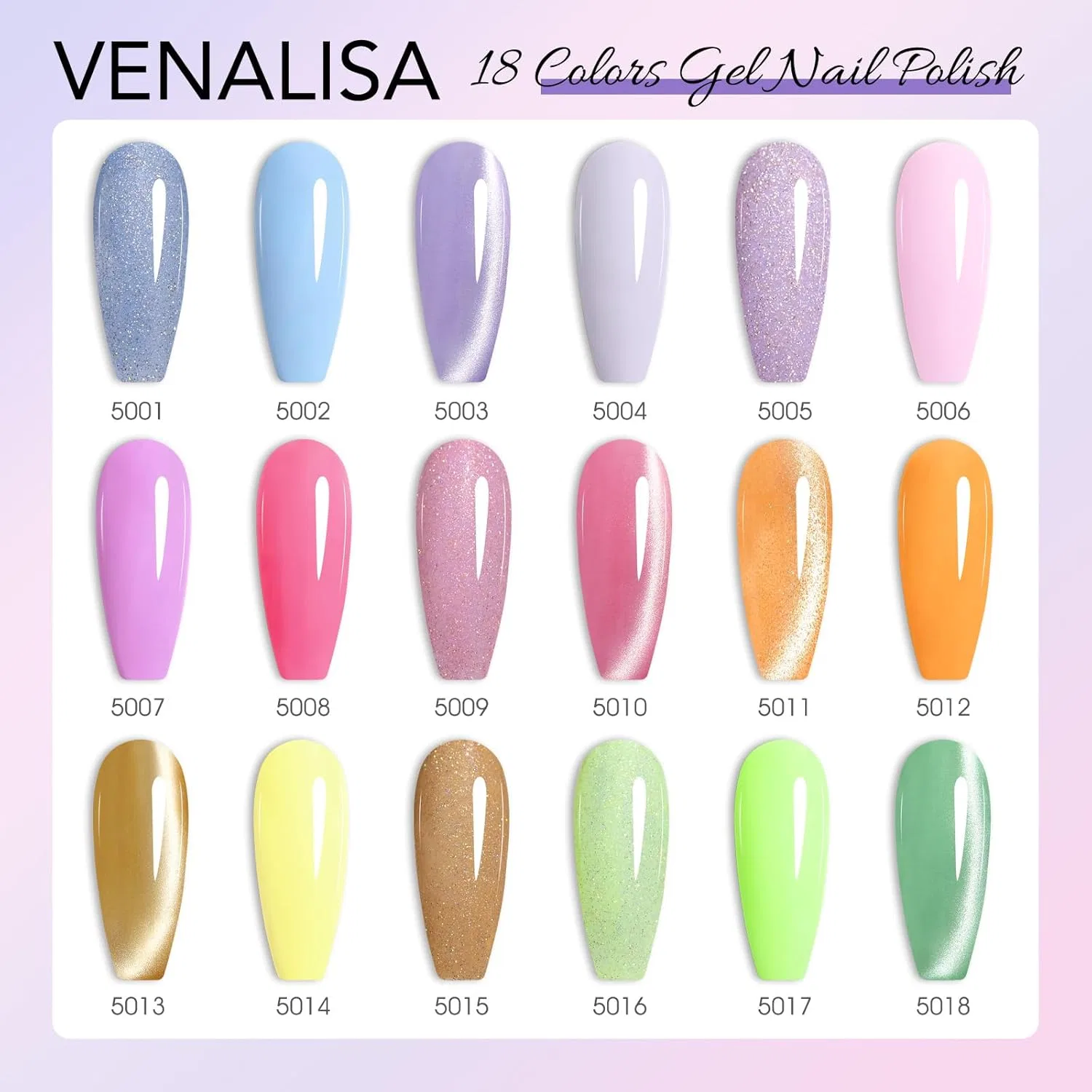Набор UV гель-лаков для ногтей 18 цветов от VENALISA V Venalisa, 951V1 — фото 3