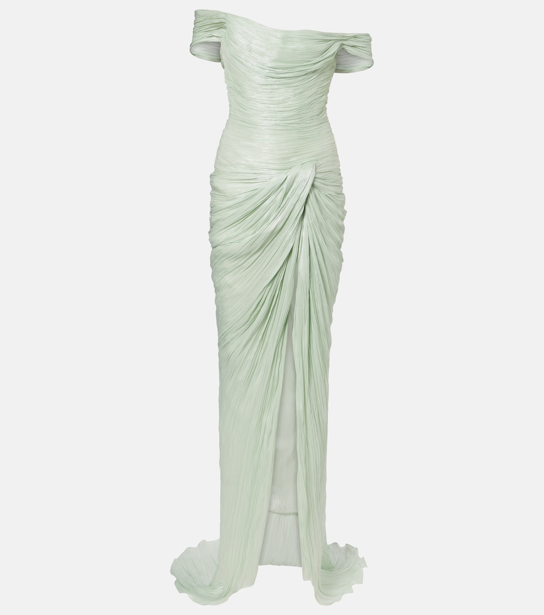 

Платье-корсет с открытыми плечами и драпировкой Marmar Halim, Mint Green