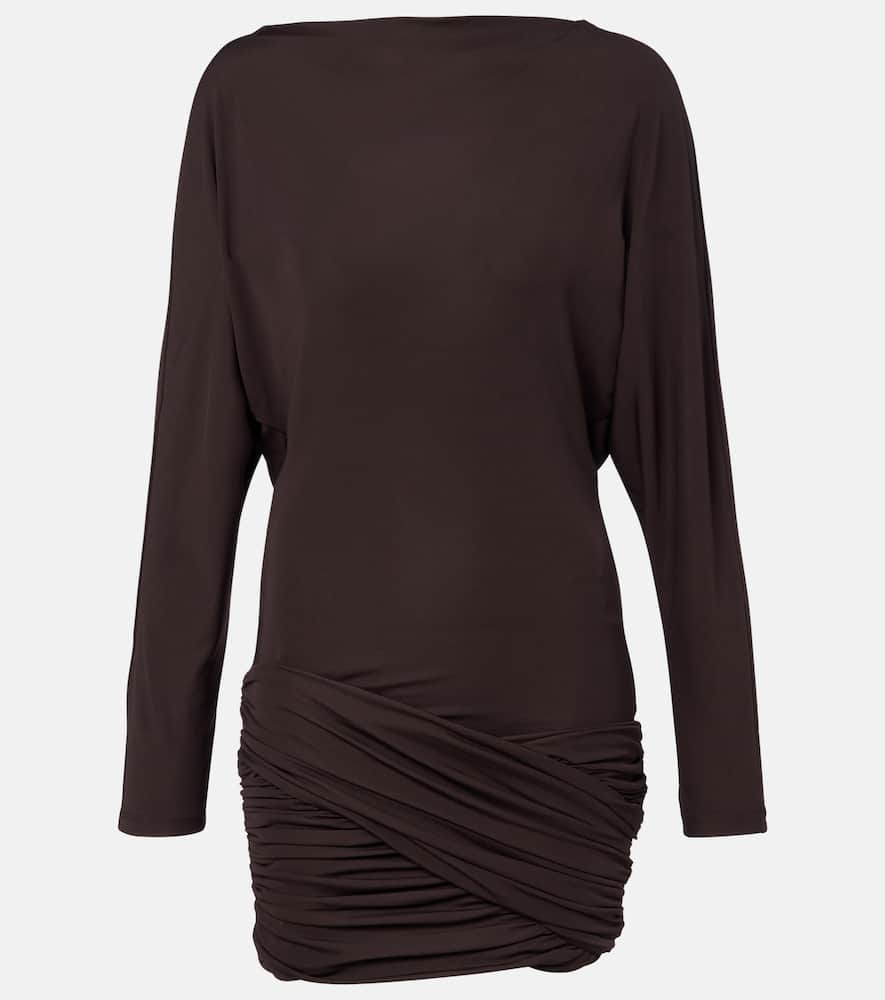 

Луна драпированное мини-платье с открытой спиной Christopher Esber, Espresso