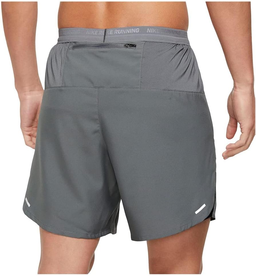 Мужские шорты для бега Nike Stride Dri-FIT 7 дюймов 2-в-1, Smoke Grey/Dark Smoke Grey/Black/Reflective Silver — фото 2