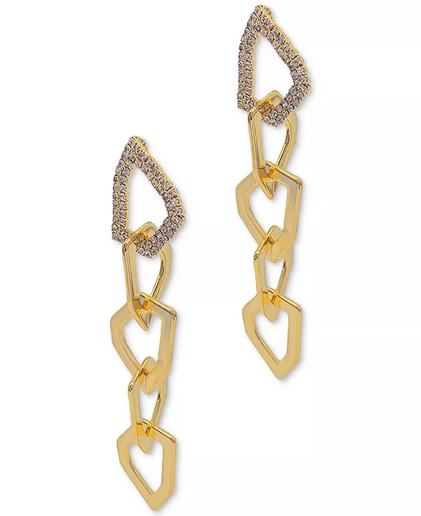 

Серьги-Подвески из органических звеньев, покрытые 14-каратным золотом Adornia, gold