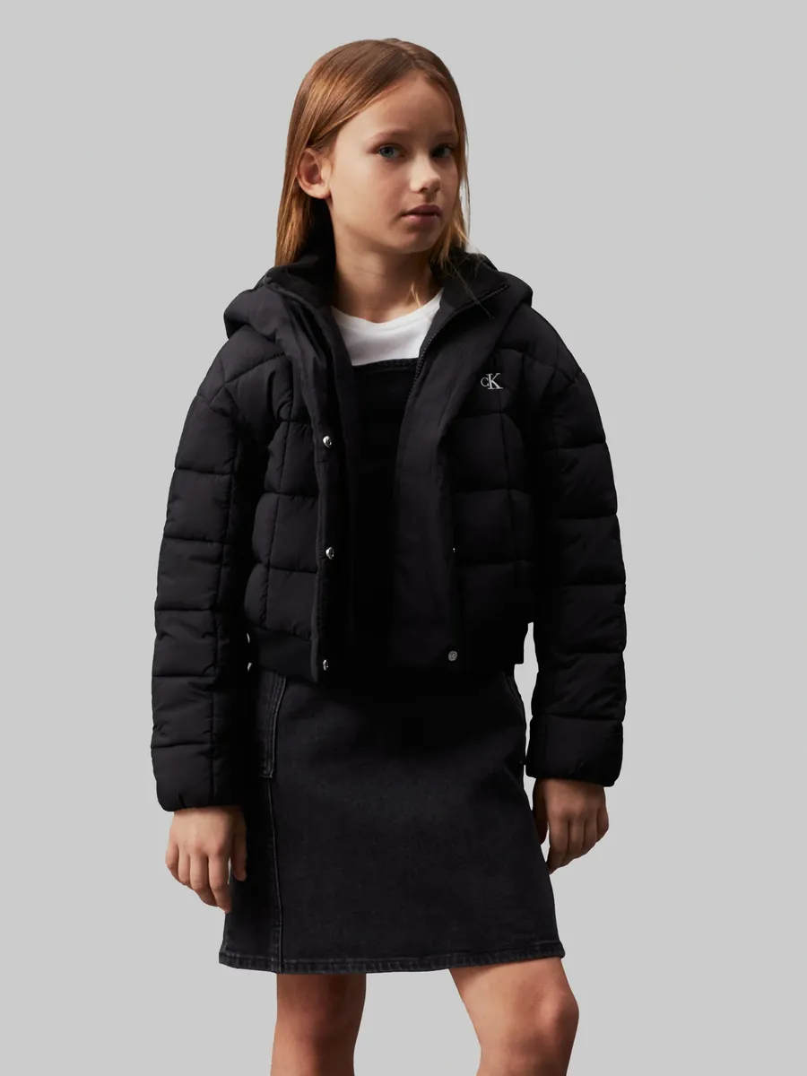 

Верхняя куртка Calvin Klein Jeans "ARCHIVE GRID PUFFER JACKET", с капюшоном, для детей до 16 лет, цвет Ck Black