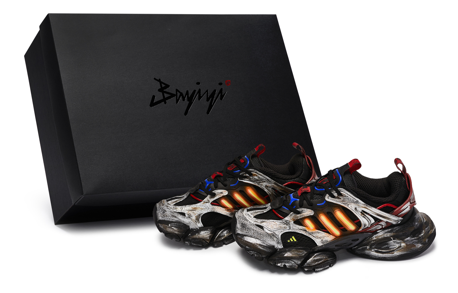 

Adidas Беговые кроссовки XLG RUNNER DELUXE устойчивые к истиранию низкие unisex Black Silver Orange Red