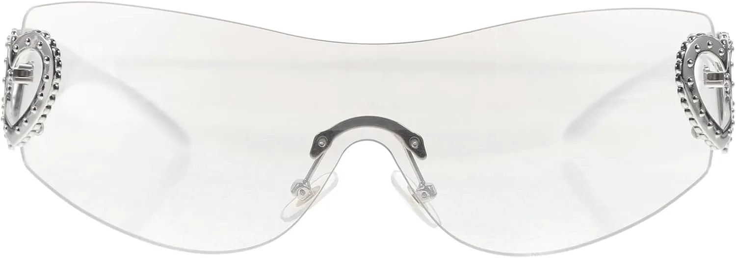 

Модные солнцезащитные очки без оправы для женщин. Стильные очки унисекс с защитой от УФ-излучения для повседневных прогулок и особых мероприятий LIOOBO, White