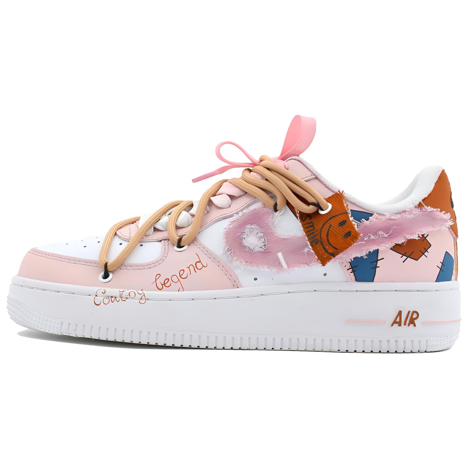 

Кроссовки Nike Air Force 1 Skateboarding Shoes Women's Low-top Blue/Red, розовый