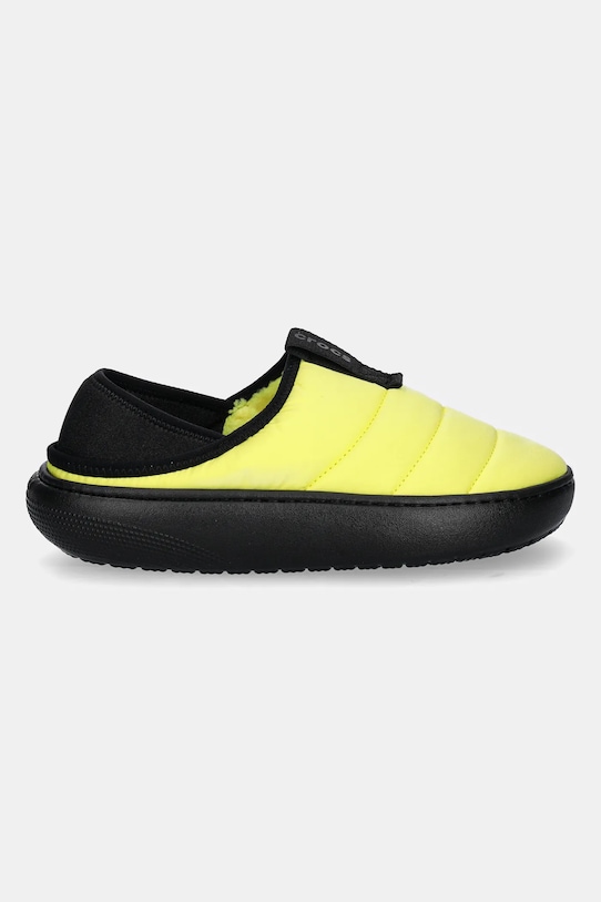 Женские тапочки Crocs Puff Moc стеганые, желто-черный — фото 2