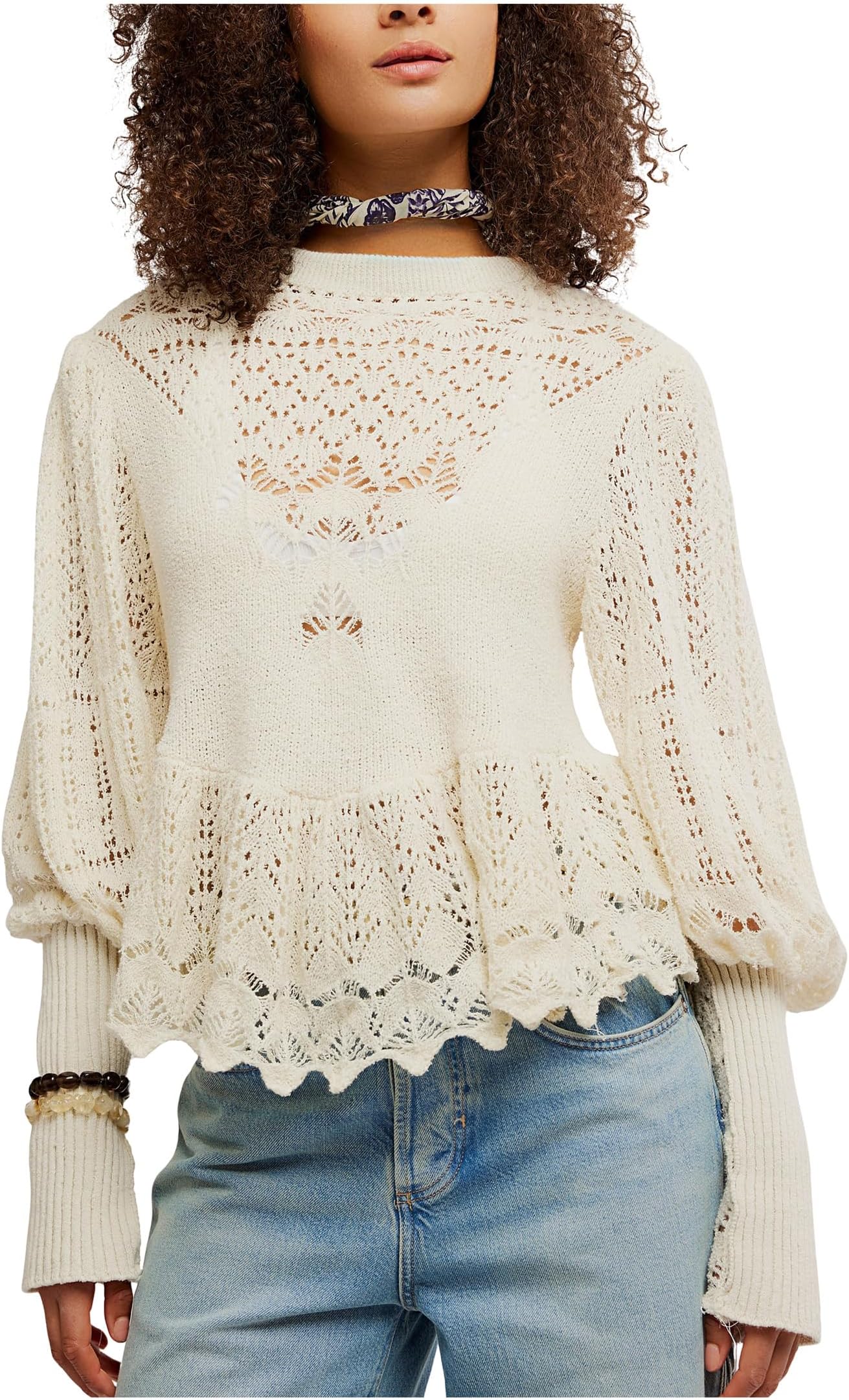 

Свитер Free People Lucinda Sweater, слоновая кость