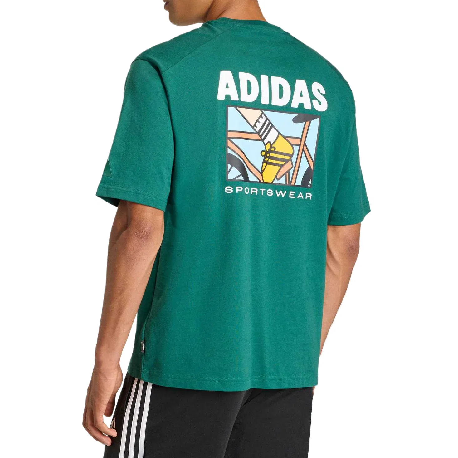 Футболка мужская Forest Green с круглым вырезом Adidas — фото 4