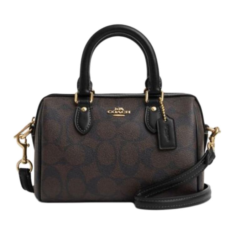 

Rowan PVC Сумка Через Плечо Миниатюрная Женская Коричневая Монограмма и Черный COACH