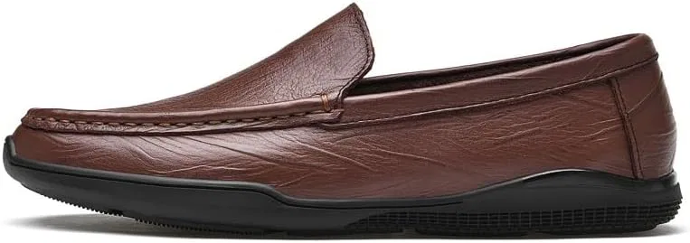 Туфли лоферы кожаные Men's Loafers Shoes, коричневый PUGHGAETZF — фото 4