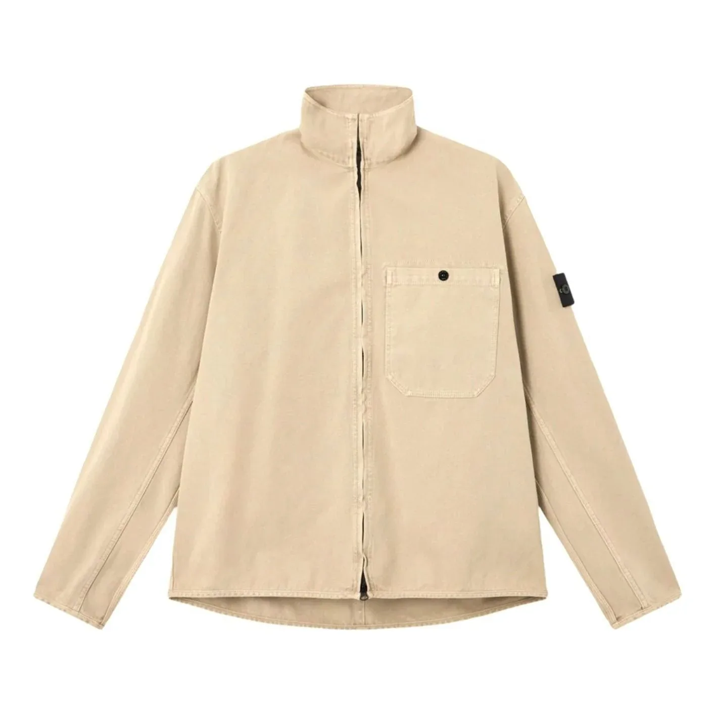 Куртка STONE ISLAND 1200014 из органического панамского хлопка с эффектом состаривания, цвет «Пустыня», модель, Tan