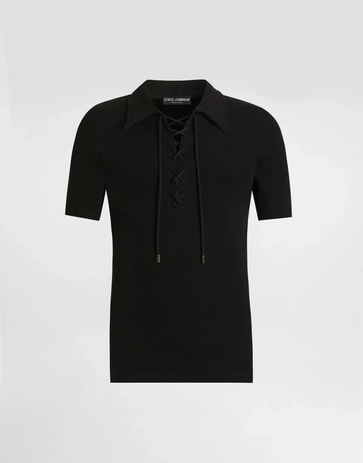 Поло-футболка из хлопкового интерлока DOLCE & GABBANA, черный