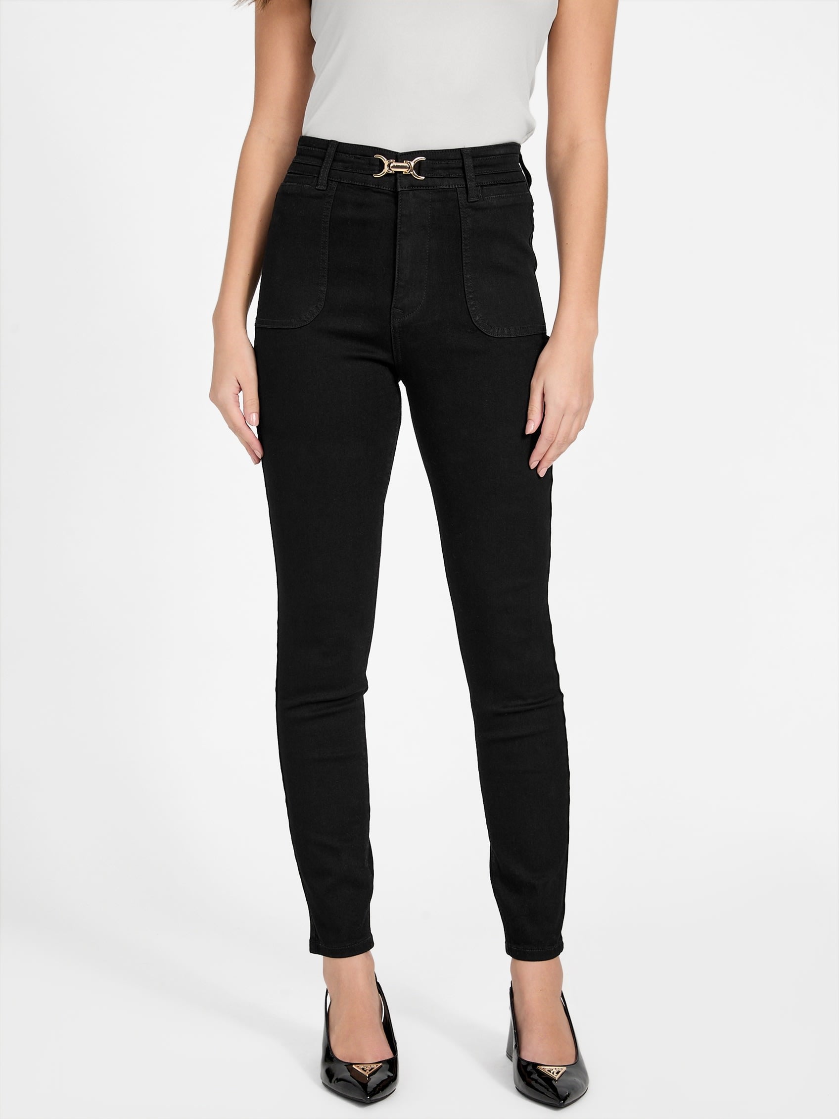 

Узкие джинсы Eco Dahlia с высокой посадкой Guess Factory, черный