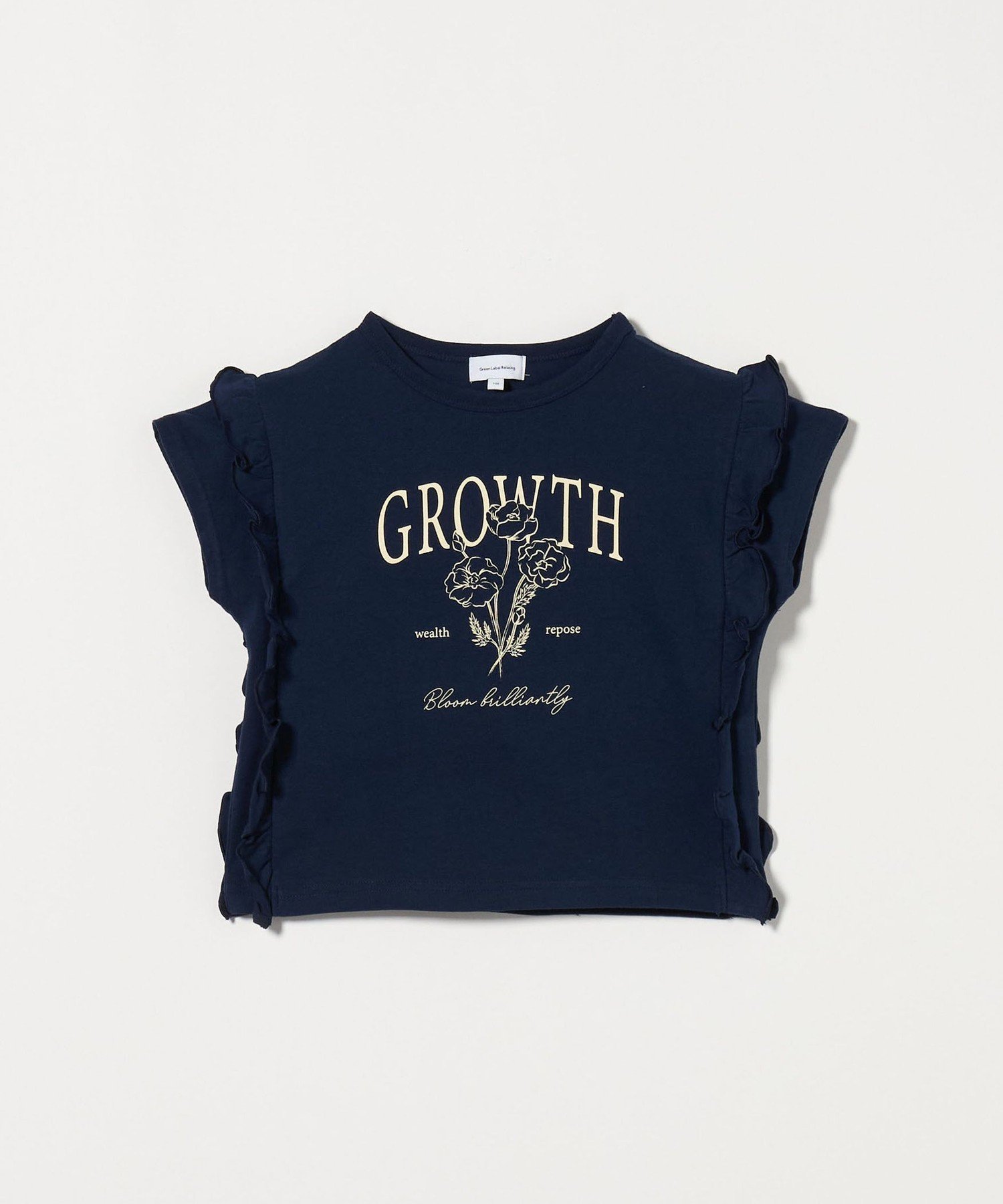 Футболка с цветочным принтом / Детская 100-130 см United Arrows Green Label Relaxing, NAVY