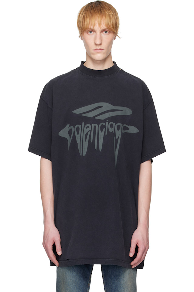 

Футболка 3B с эффектом размытия Balenciaga, мультиколор