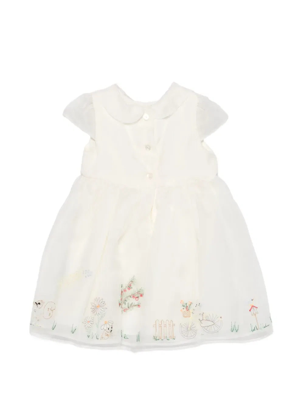 Платье с вышитыми деталями Fendi Kids, нейтральный — фото 2