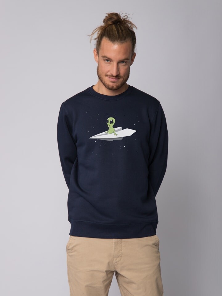 

Толстовка wat Apparel Alien on a paper plane, темно-синий
