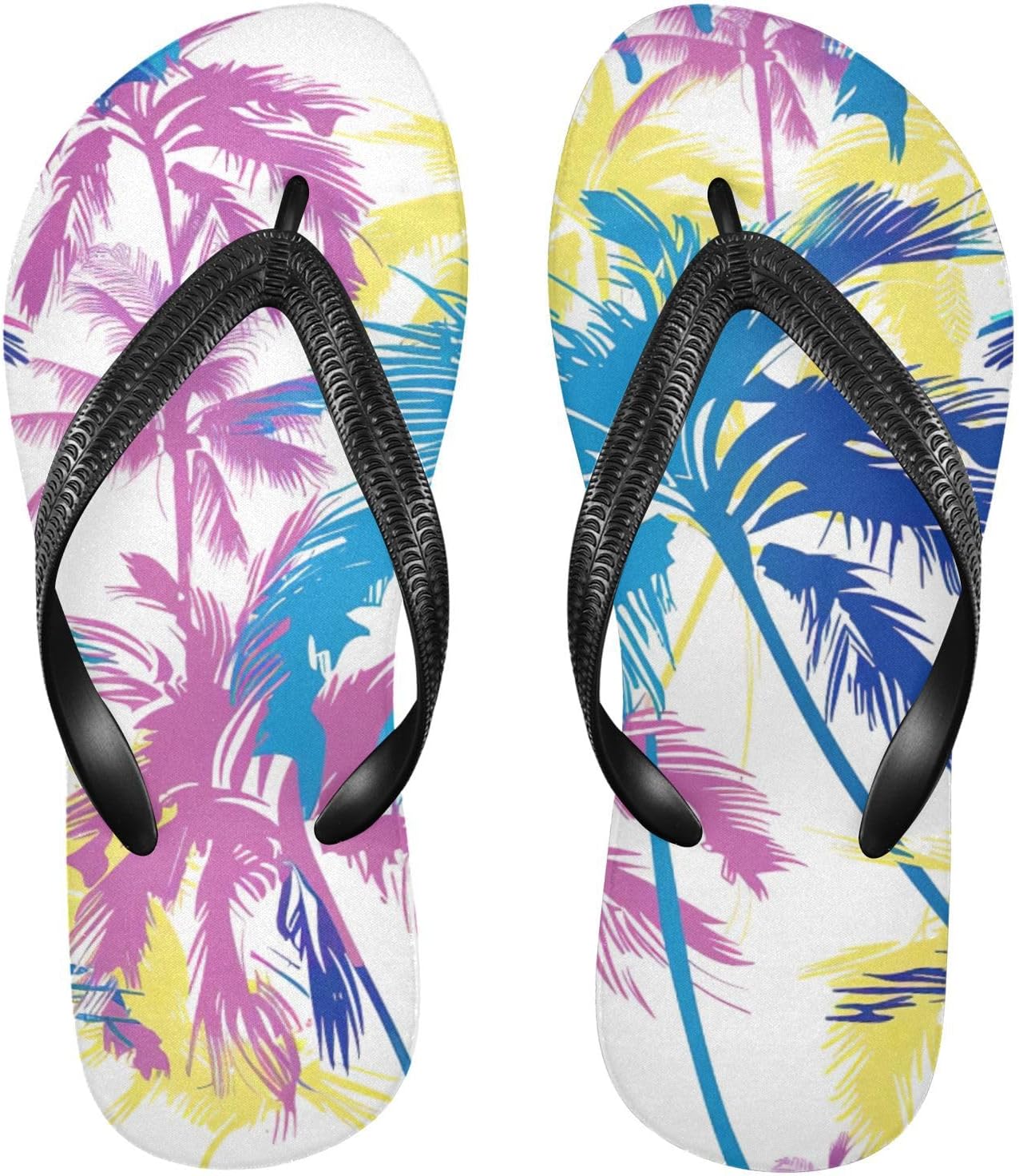 

Женские и мужские пляжные сандалии-шлепанцы Tropical Palm Flip Flop для лета, для душа Kfbe, Leaves