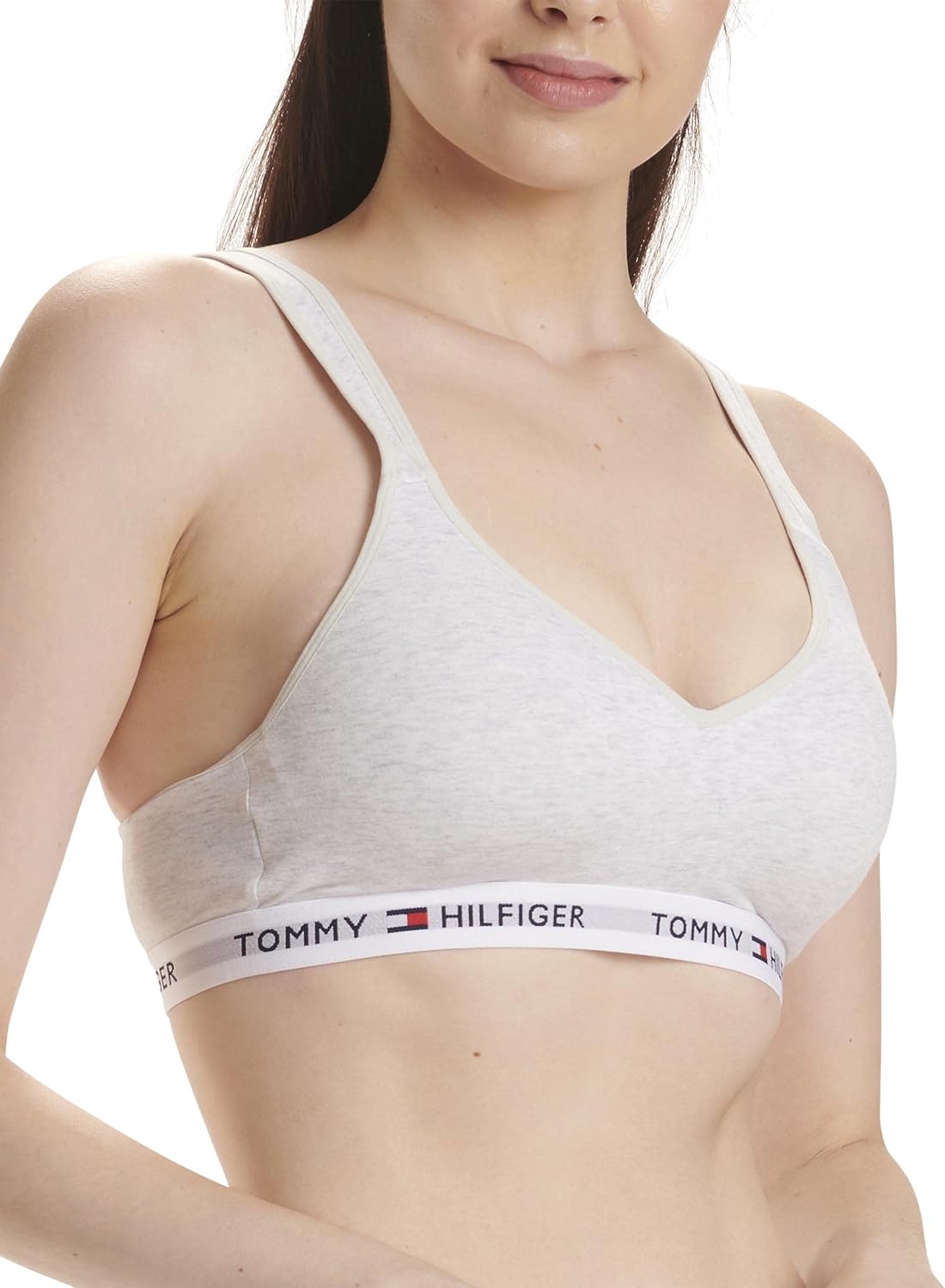 Женский бюстгальтер-бралетт Tommy Hilfiger Light Lift Classic из хлопка, Ice Grey Heather — фото 2