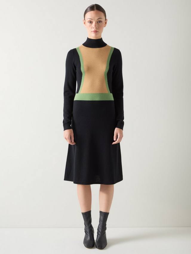 

Платье Natalia из шерстяной смести с цветными блоками L.K.Bennett, Multi/Black