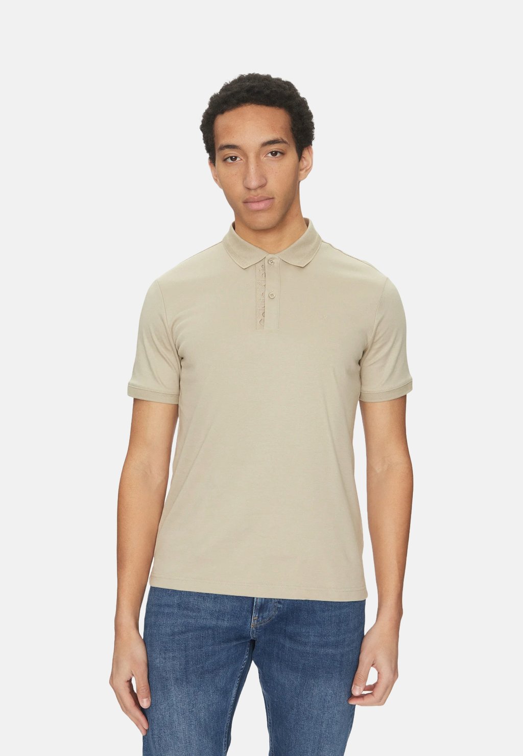 

Поло LIQUID TOUCH TEXTURE COLLAR Calvin Klein, бежевый
