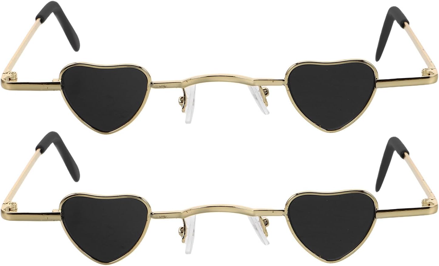 

2 шт. крошечные солнцезащитные очки в форме сердца, миниатюрная оправа в стиле хип-хоп, защита от УФ-излучения, для женщин и мужчин, для повседневного ношения, вечеринок и путешествий SEWCHICS