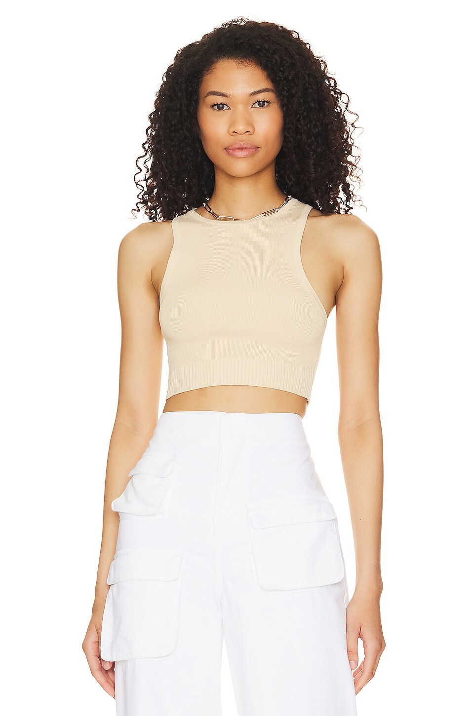 

Майка Lovers and Friends Claudia Cropped Knit, бежевый