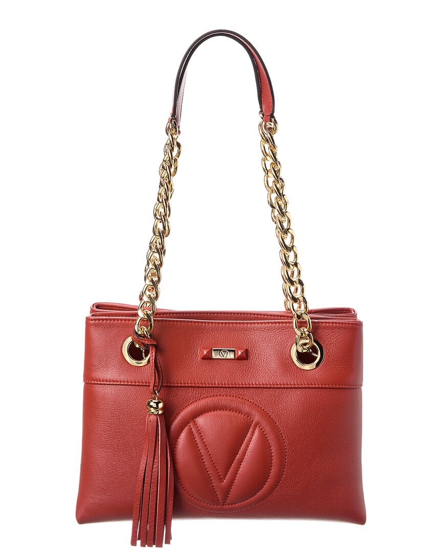 

Валентино от Марио Валентино Кали Кожаная Сумка Через Плечо Valentino by Mario Valentino, красный