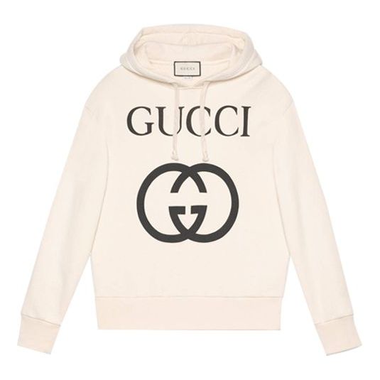 

Толстовка GUCCI Hooded sweatshirt with Interlocking G 'off-white', белый