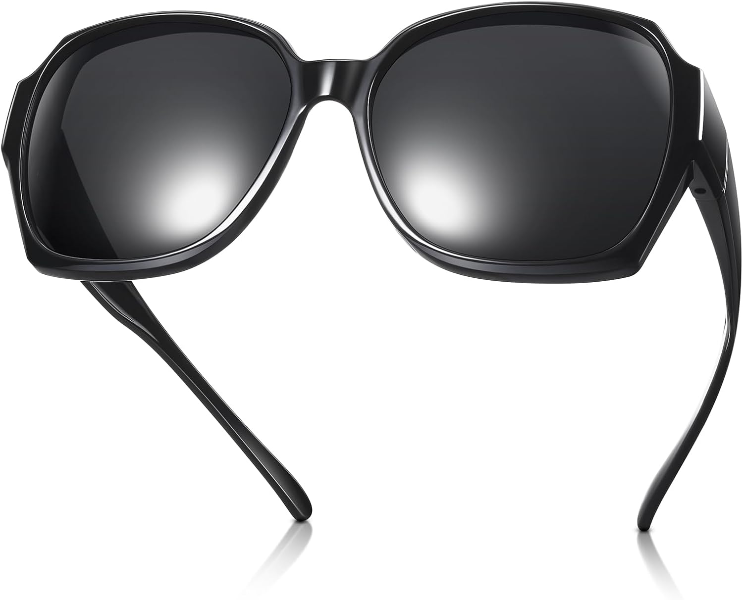 

Поляризованные солнцезащитные очки Br'Guras, надеваемые поверх обычных очков, для женщин и мужчин, модные квадратные солнцезащитные очки, легкие (черные, черные), A1-black