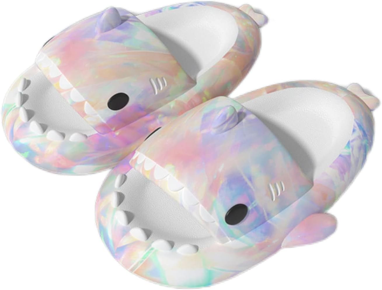 

Обычные шлепанцы с изображением акулы, унисекс; милые радужные шлепанцы с акулой для взрослых; улучшенные толстые и упругие шлепанцы с акулой; желтые, зеленые, розовые Generic