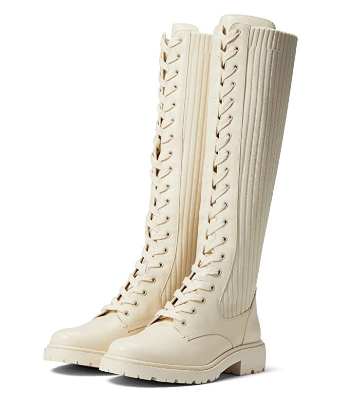 Sam Edelman Lila H8591L1100 Женские мюли цвета слоновой кости на квадратном каблуке высокие сапоги до колена — фото 4