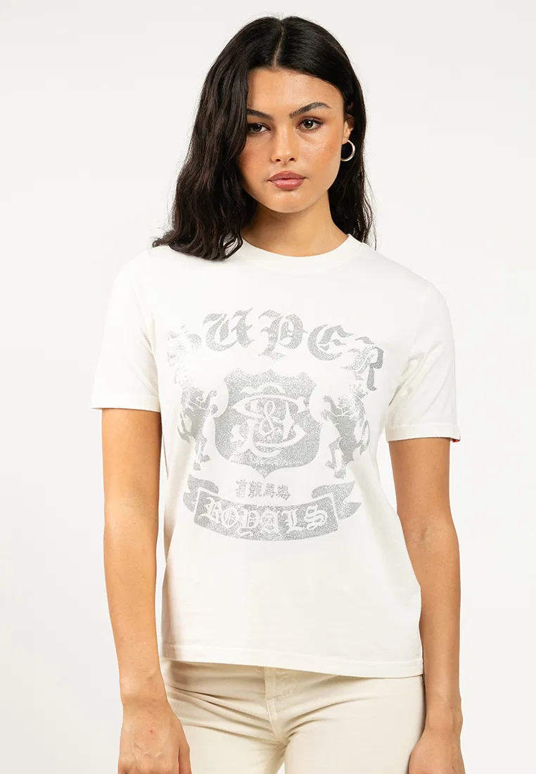 Футболка свободного кроя, Varsity, Embellish Superdry, кремовый