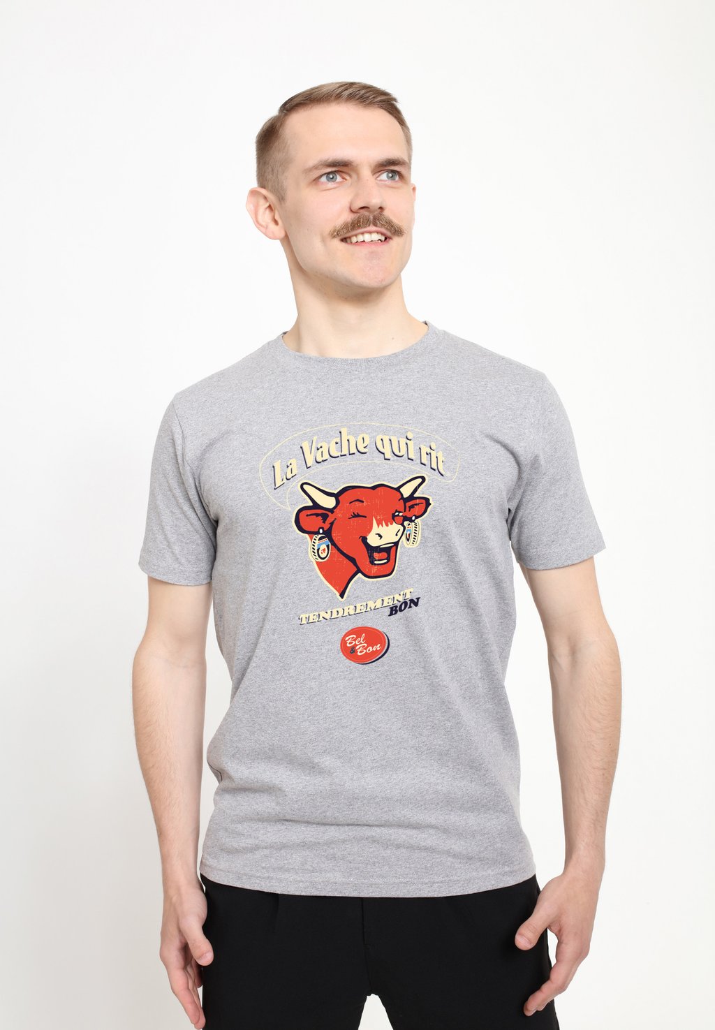 

Футболка с принтом THE LAUGHING COW FRENCH SLOGAN Henry Tiger, цвет Heather Grey