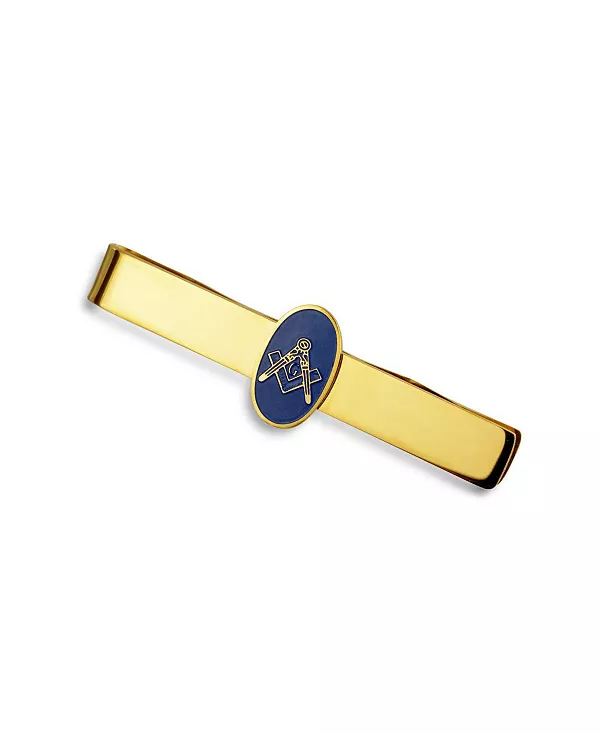 

Синий квадратный циркуль, масонский зажим для галстука, серебряный, золотой, двухцветный Bling Jewelry, gold-tone