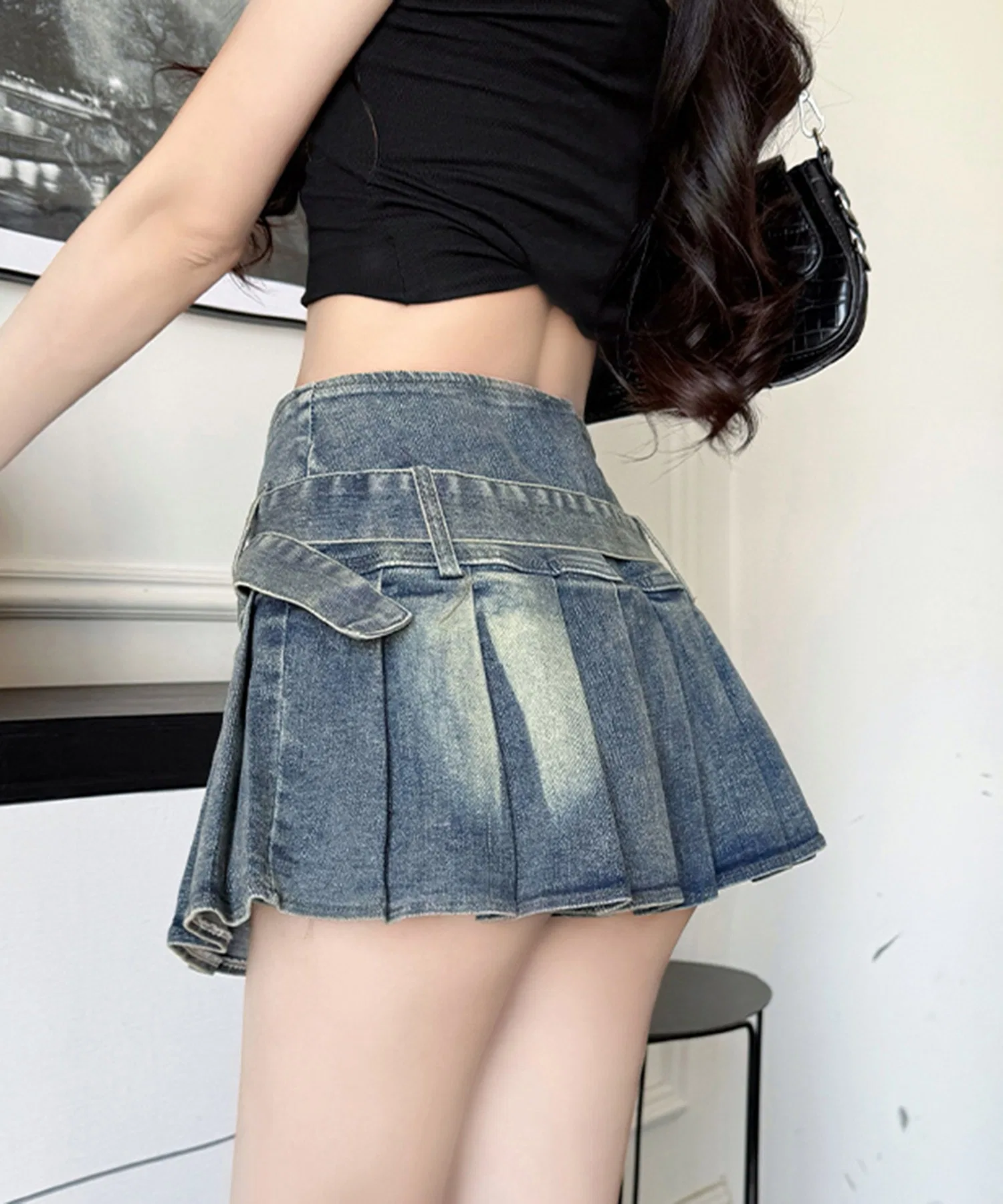 Женская джинсовая юбка-мини Girly Doll синяя — фото 3