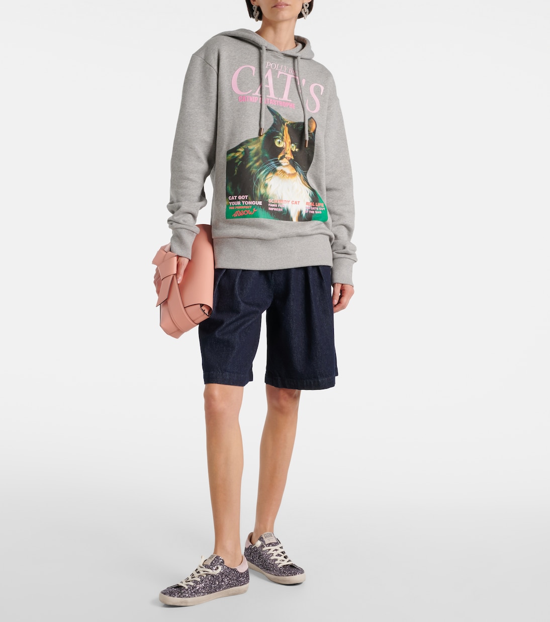 Суперзвёздные кроссовки с блёстками Golden Goose, Silver Glitter / Rosa Antico — фото 2