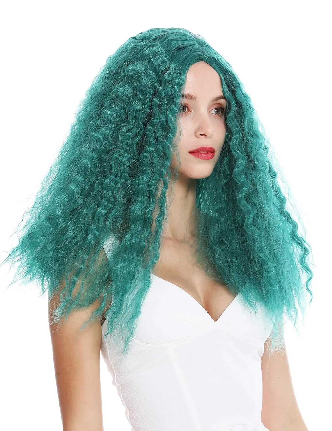 Женский парик WIG ME UP YZF-7304-BD, длинные пышные кудрявые волосы, зеленый Wig Me Up, Turquoise Green (Bd) — фото 2