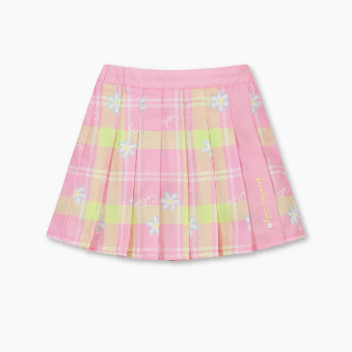 Детская плиссированная юбка с цветочным принтом розовая от Benetton Kids