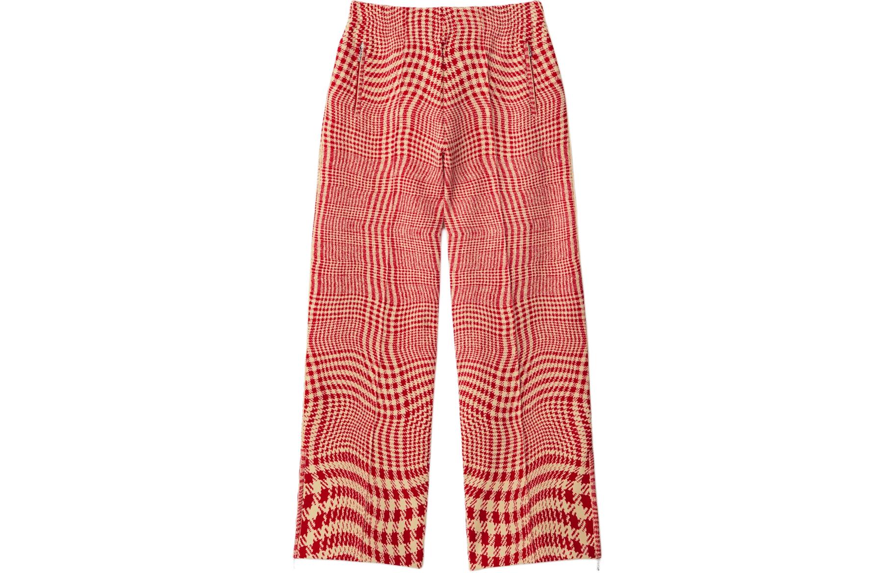 Штаны Burberry Warped Houndstooth Nylon Blend, женские, розовыйые — фото 3