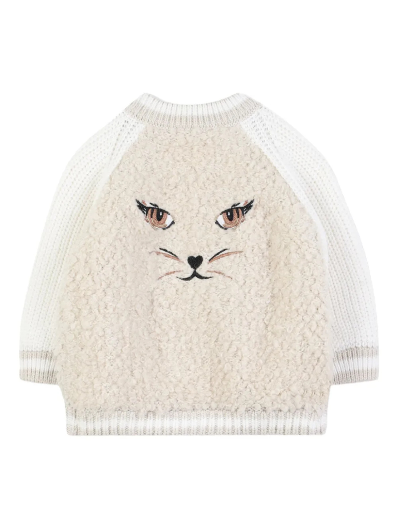Givenchy Kids фактурный кардиган с рукавами реглан, нейтральный — фото 2