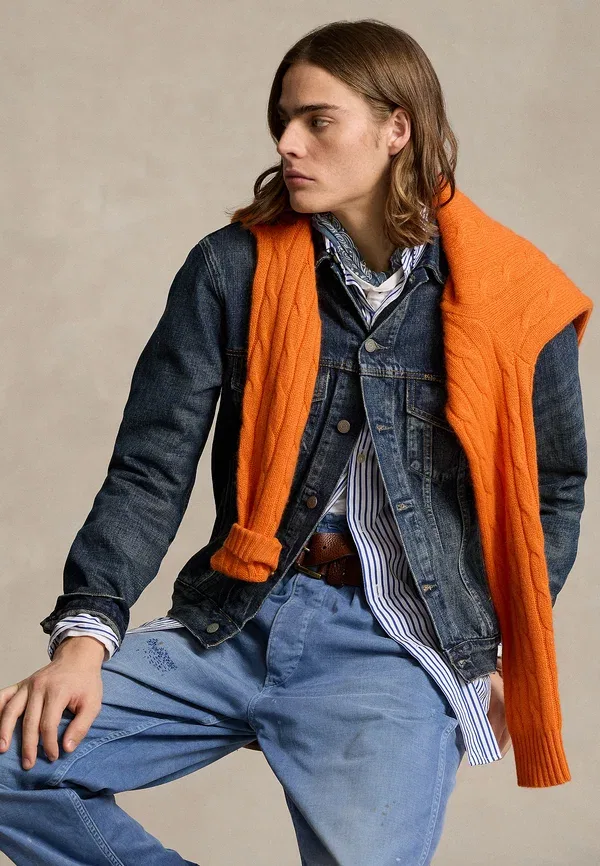 Куртка джинсовая trucker Polo Ralph Lauren, trenton, выцветший деним — фото 4