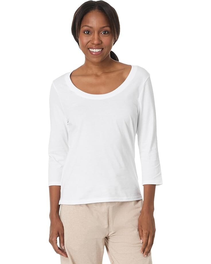 

Футболка PACT Softspun Scoop Neck 3/4 Sleeve Tee, белый