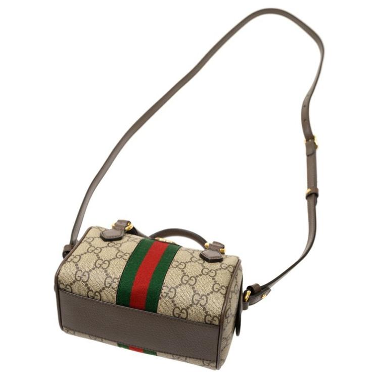 Ophidia Canvas With Leather Плечевая Сумка, Кроссбоди, Мини Женская Сумка Бежевый и Эбони GUCCI — фото 4