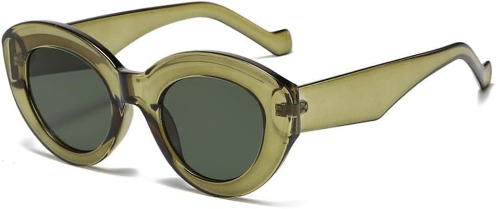 

Популярные модные солнцезащитные очки большого размера «кошачий глаз» для женщин, ретро-очки с леопардовым принтом, солнцезащитные очки UV400 для мужчин, трендовые овальные солнцезащитные очки SKFGNX, Olive Green Green